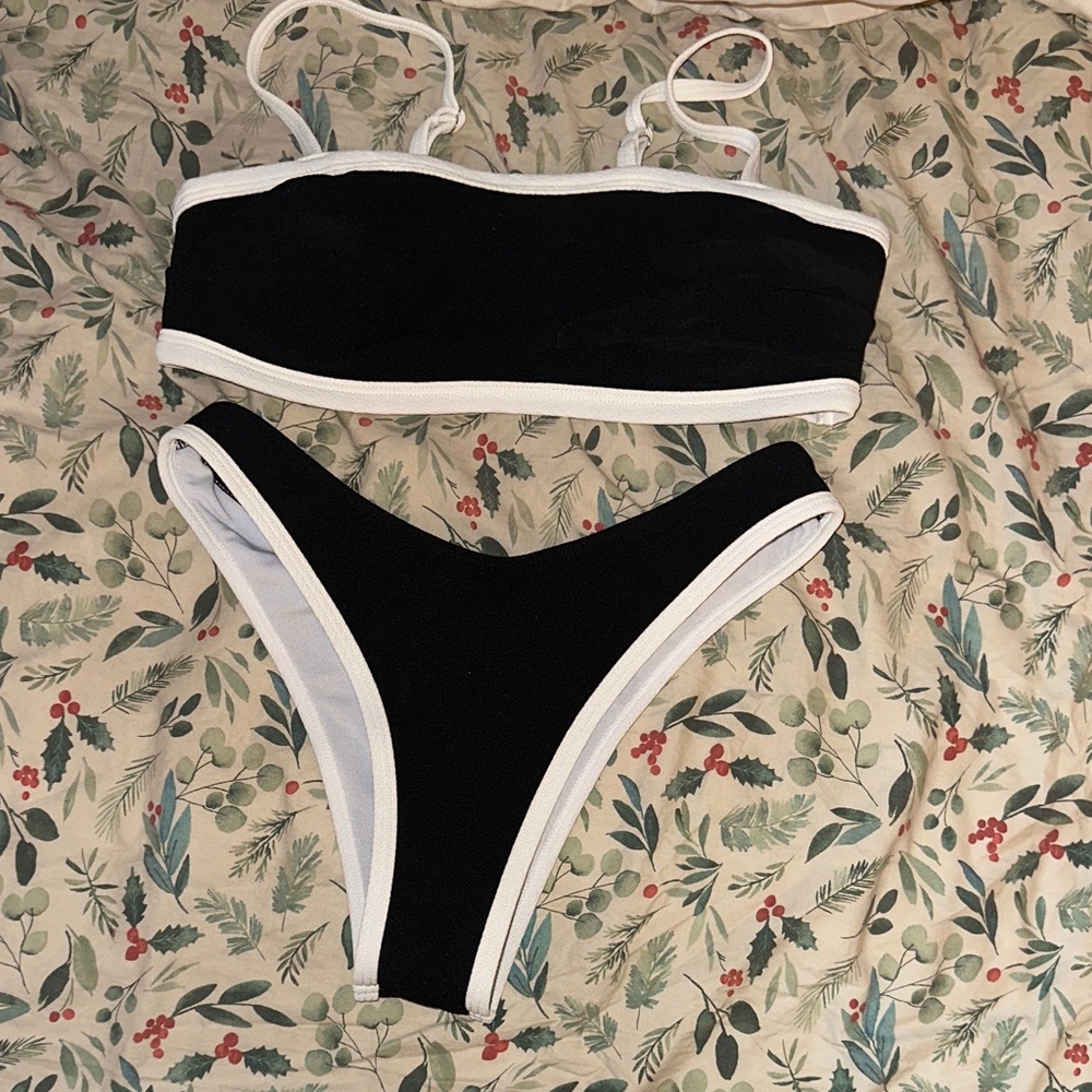 SHEIN Black and White Bikini Set